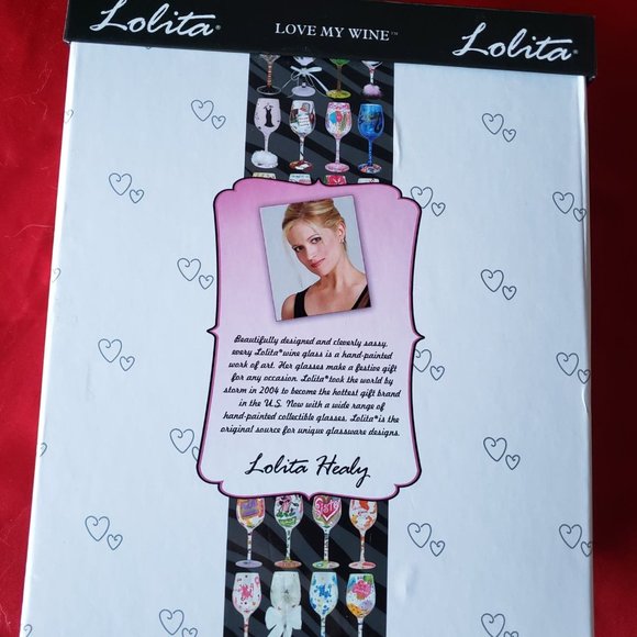 LOLITA "Love my Wine" Wedding Bride&Groom Wine glasses set - Picture 2 of 14